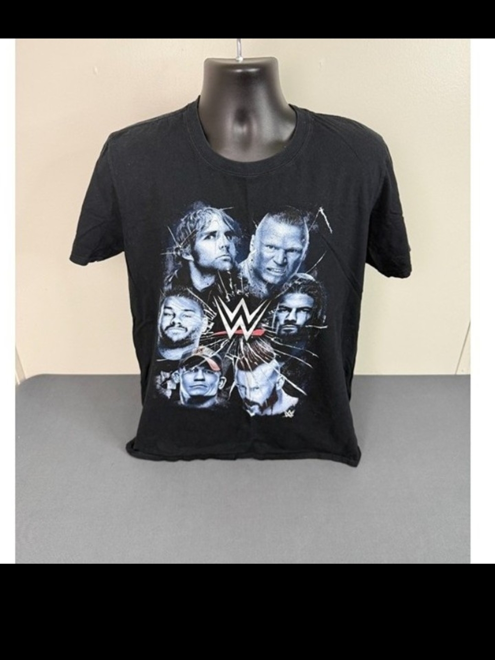 WWE Black Short Sleeve Graphic Tee with Multi-Wrestler Design